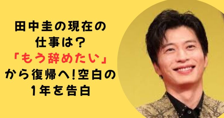 田中圭の現在の仕事
